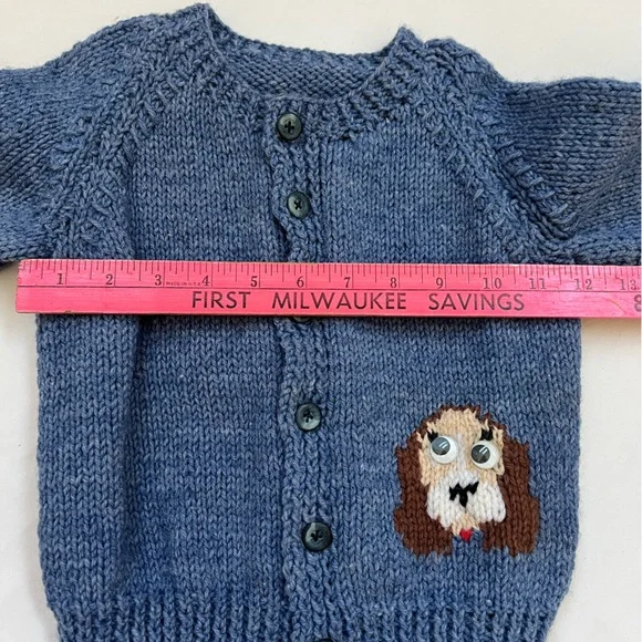 Like NEW Cardigan Sweater Puppy Dogs Toddler Size 9 Months Baby Blue Unbranded - Picture 9 of 16